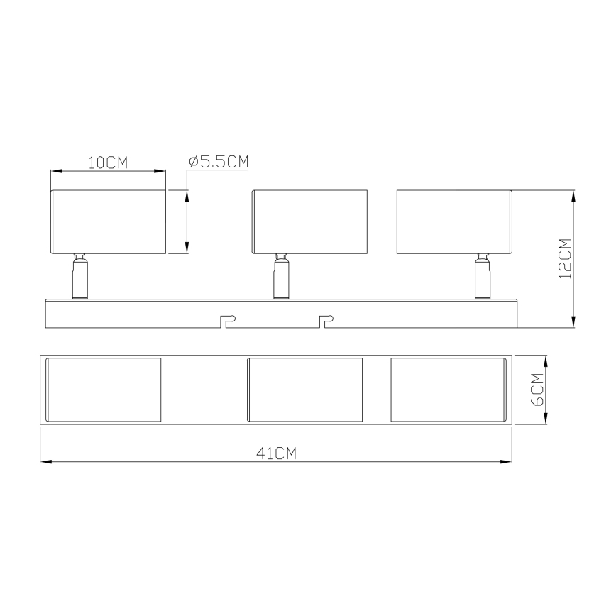 Globo - Φωτιστικό σποτ 3xGU10/35W/230V μαύρο/ορείχαλκος