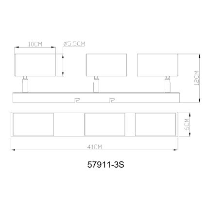 Globo - Φωτιστικό σποτ 3xGU10/25W/230V