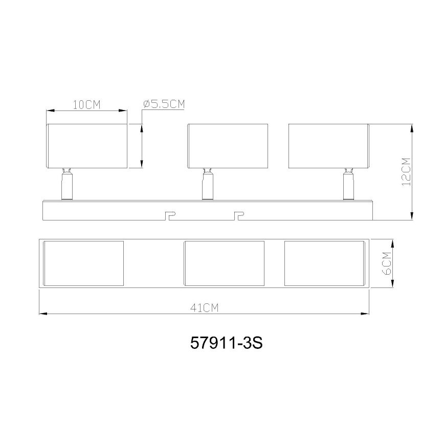 Globo - Φωτιστικό σποτ 3xGU10/25W/230V