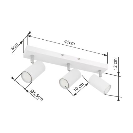 Globo - Σποτ φωτιστικό 3xGU10/35W/230V λευκό