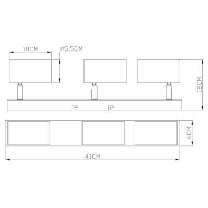 Globo - Φωτιστικό σποτ 3xGU10/35W/230V λευκό