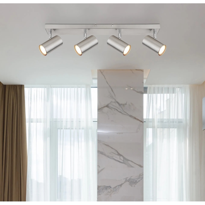 Globo - Φωτιστικό σποτ 4xGU10/25W/230V ματ χρώμιο