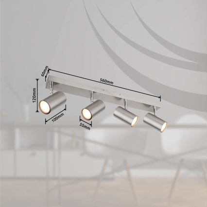 Globo - Φωτιστικό σποτ 4xGU10/25W/230V ματ χρώμιο