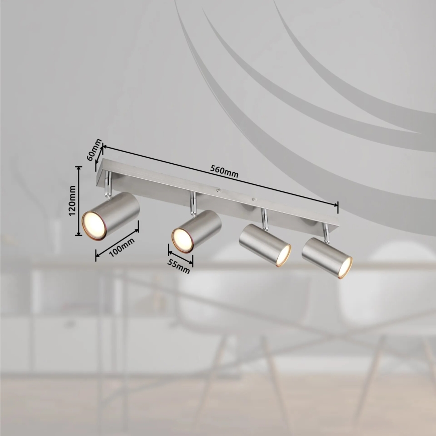 Globo - Φωτιστικό σποτ 4xGU10/25W/230V ματ χρώμιο