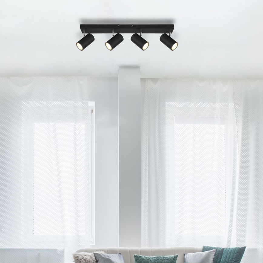 Globo - Σποτ φωτιστικό 4xGU10/35W/230V μαύρο