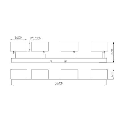 Globo - Φωτιστικό σποτ 4xGU10/35W/230V μαύρο