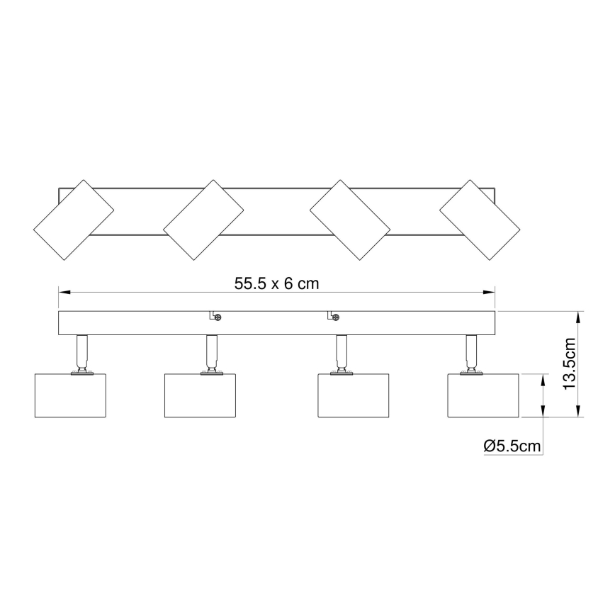 Globo - Φωτιστικό σποτ 4xGU10/35W/230V μαύρο/καφέ