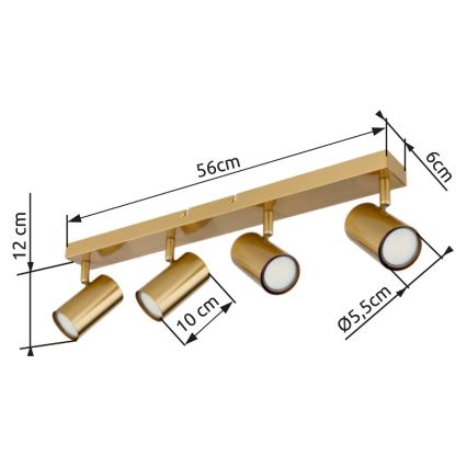 Globo - Φωτιστικό σποτ 4xGU10/35W/230V χρυσό