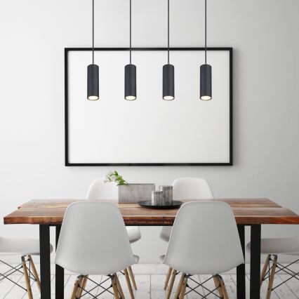 Globo - Φωτιστικό οροφής με καλώδιο 4xGU10/35W/230V μαύρο