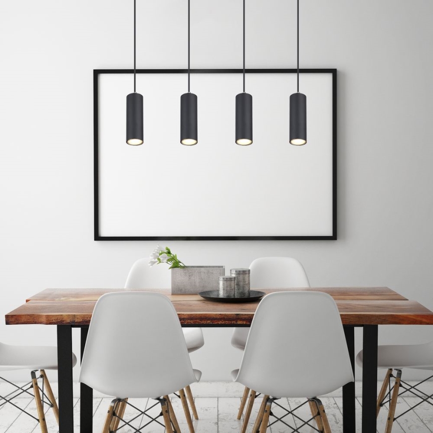 Globo - Φωτιστικό οροφής με καλώδιο 4xGU10/35W/230V μαύρο