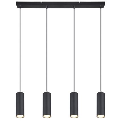 Globo - Φωτιστικό οροφής με καλώδιο 4xGU10/35W/230V μαύρο