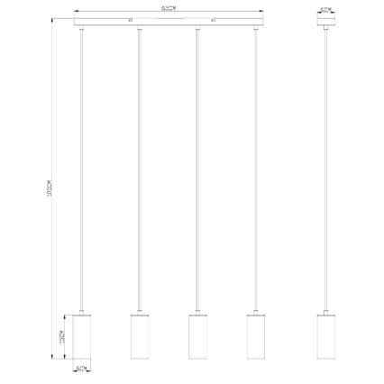 Globo - Κρεμαστό φωτιστικό οροφής ράγα 4xGU10/35W/230V γκρι/καφέ