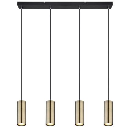 Globo - Φωτιστικό οροφής με καλώδιο 4xGU10/35W/230V μαύρο/ορείχαλκος