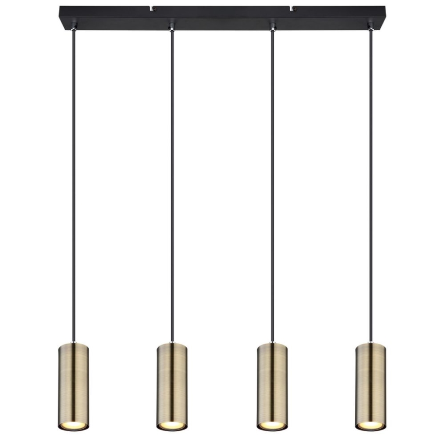 Globo - Φωτιστικό οροφής με καλώδιο 4xGU10/35W/230V μαύρο/ορείχαλκος