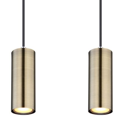 Globo - Φωτιστικό οροφής με καλώδιο 4xGU10/35W/230V μαύρο/ορείχαλκος