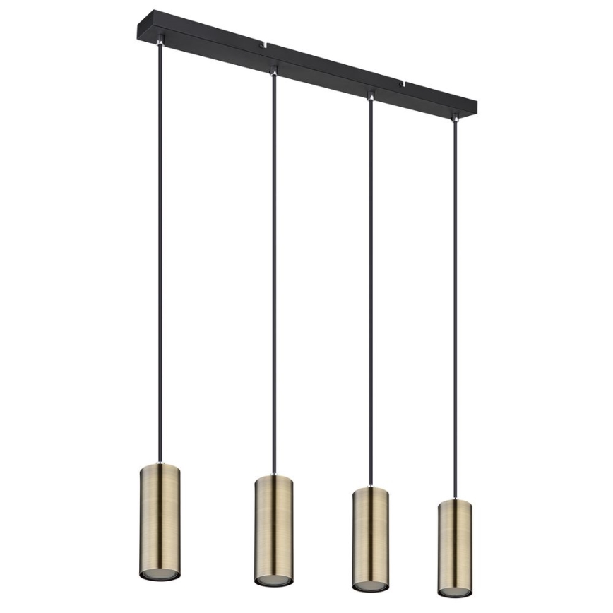 Globo - Φωτιστικό οροφής με καλώδιο 4xGU10/35W/230V μαύρο/ορείχαλκος