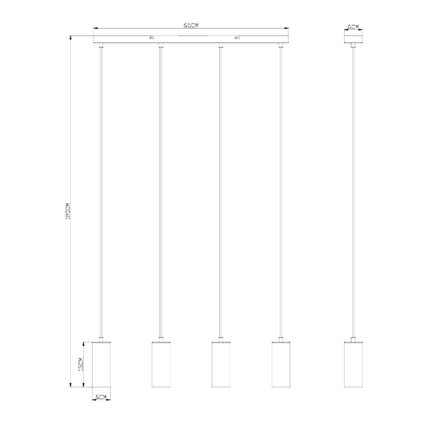 Globo - Κρεμαστό φωτιστικό οροφής ράγα 4xGU10/35W/230V λευκό