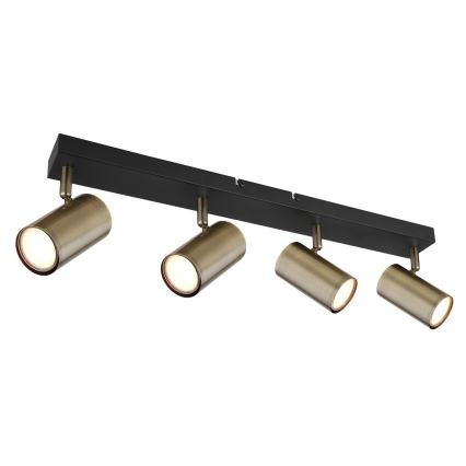 Globo - Σποτ φωτιστικό 4xGU10/35W/230V μαύρο/ορείχαλκος