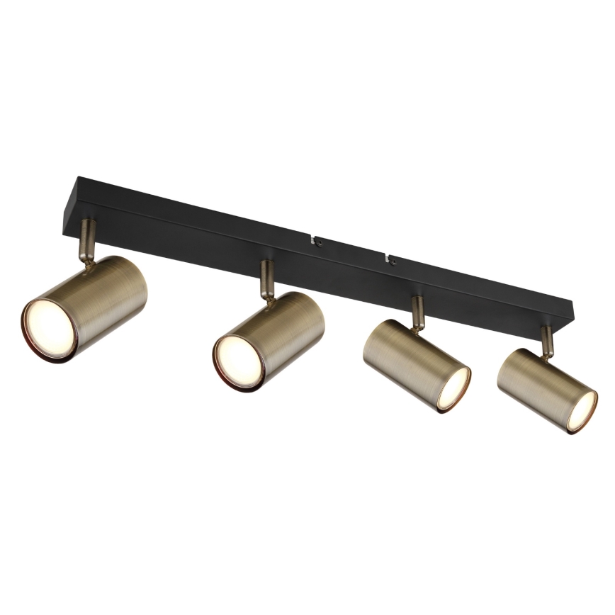 Globo - Σποτ φωτιστικό 4xGU10/35W/230V μαύρο/ορείχαλκος