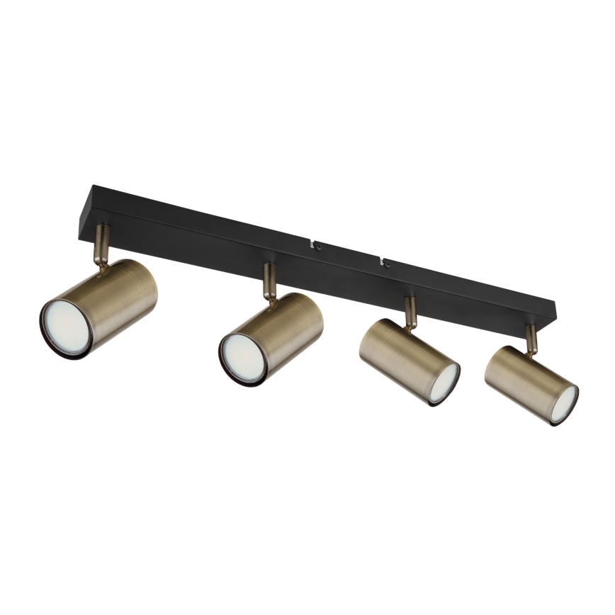 Globo - Σποτ φωτιστικό 4xGU10/35W/230V μαύρο/ορείχαλκος