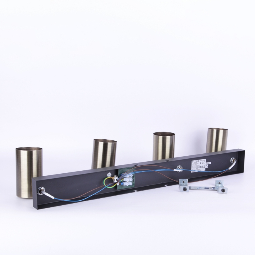 Globo - Σποτ φωτιστικό 4xGU10/35W/230V μαύρο/ορείχαλκος