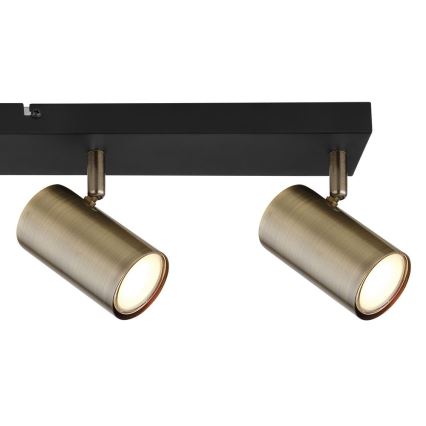 Globo - Σποτ φωτιστικό 4xGU10/35W/230V μαύρο/ορείχαλκος