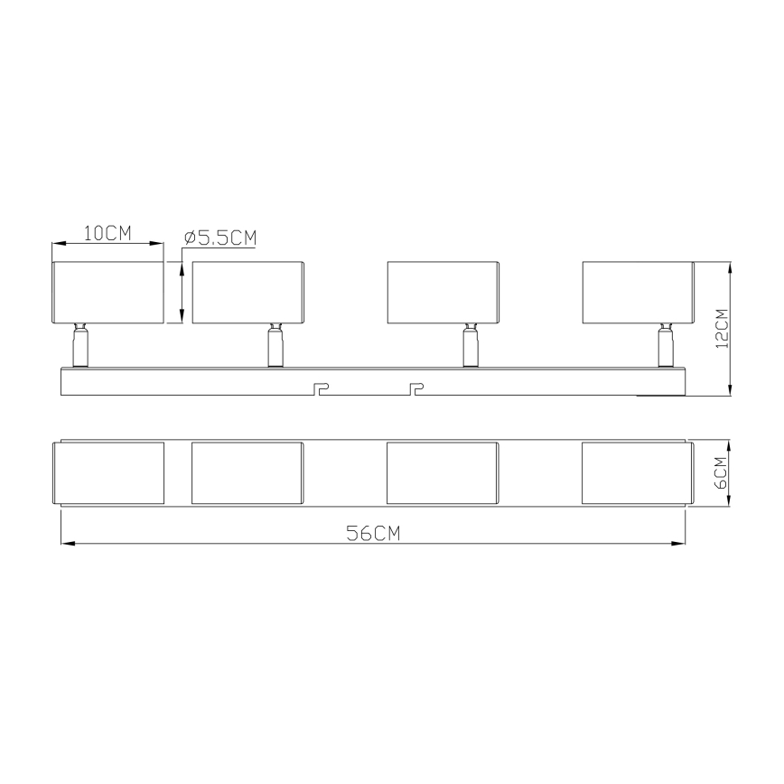 Globo - Φωτιστικό σποτ 4xGU10/35W/230V μαύρο/ορείχαλκος