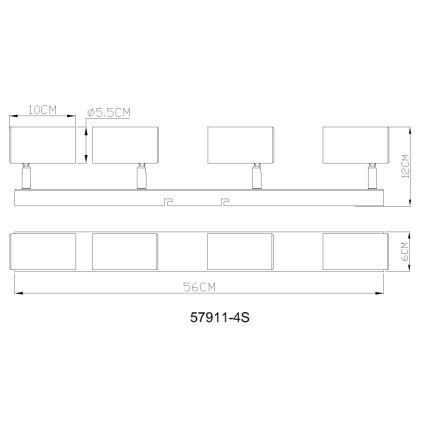 Globo - Φωτιστικό σποτ 4xGU10/25W/230V