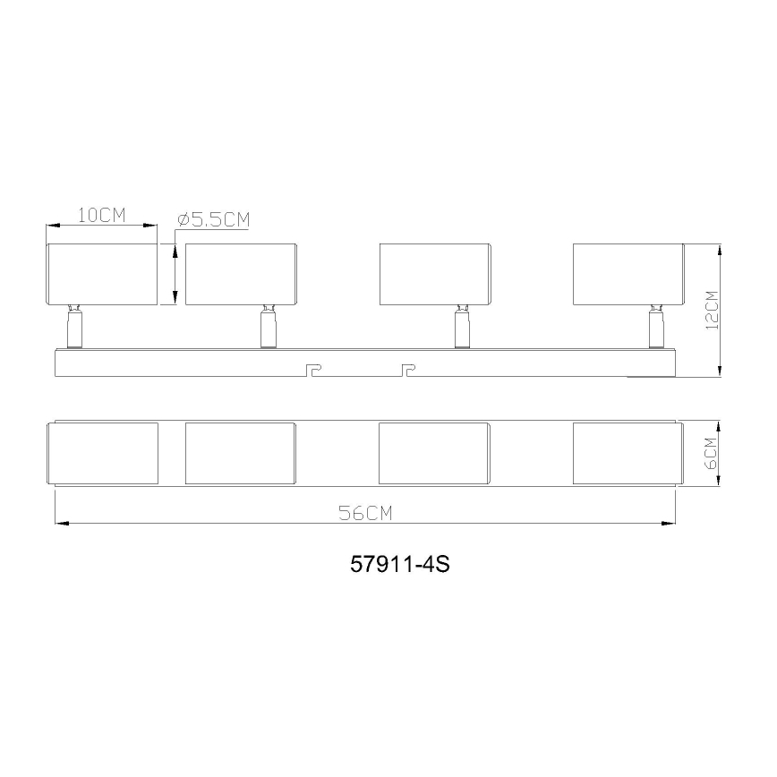 Globo - Φωτιστικό σποτ 4xGU10/25W/230V