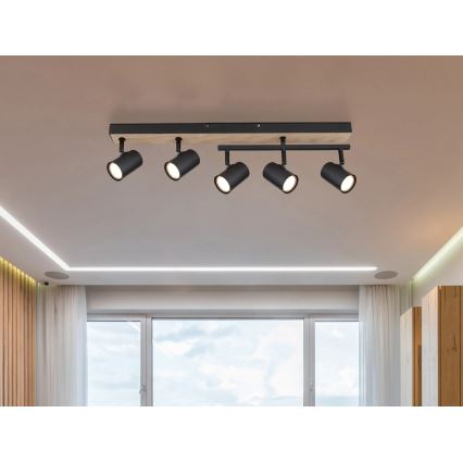 Globo - Φωτιστικό σποτ 5xGU10/35W/230V μαύρο/καφέ