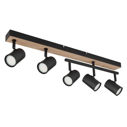 Globo - Φωτιστικό σποτ 5xGU10/35W/230V μαύρο/καφέ