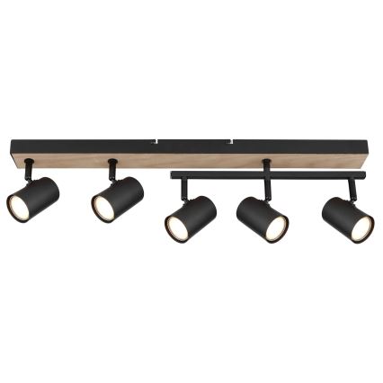 Globo - Φωτιστικό σποτ 5xGU10/35W/230V μαύρο/καφέ