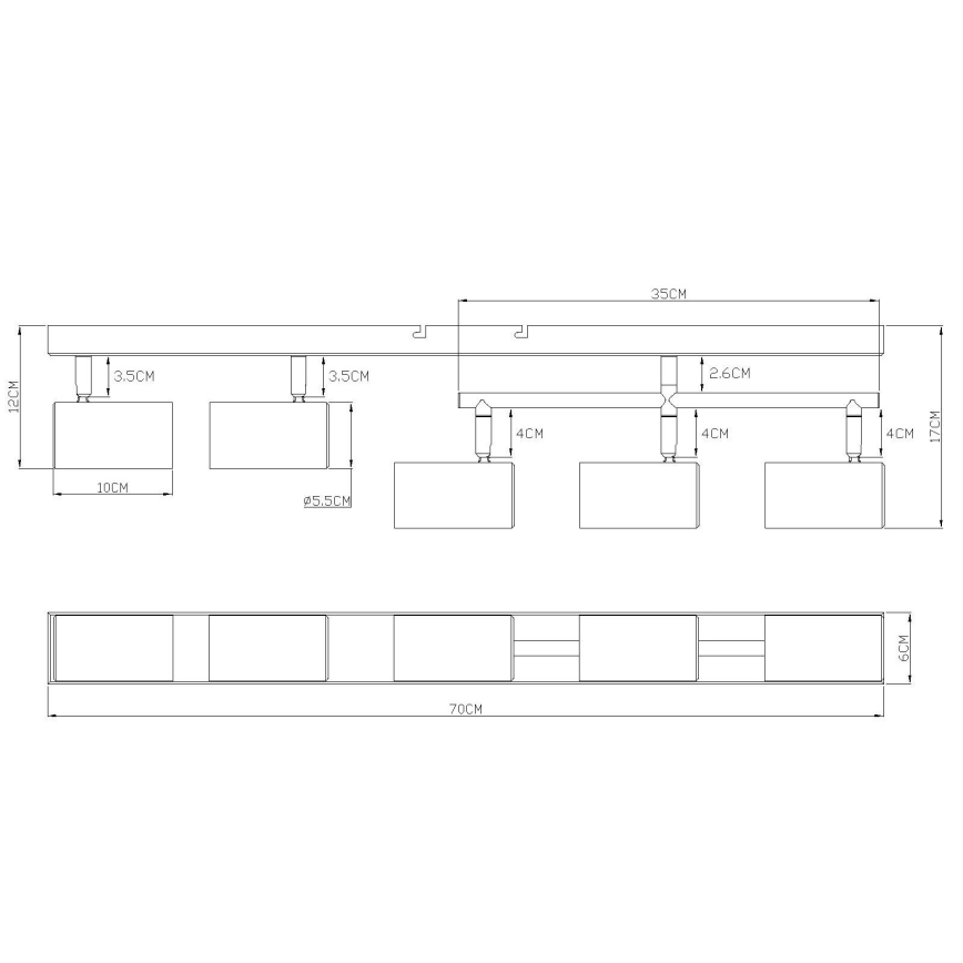 Globo - Φωτιστικό σποτ 5xGU10/35W/230V γκρι
