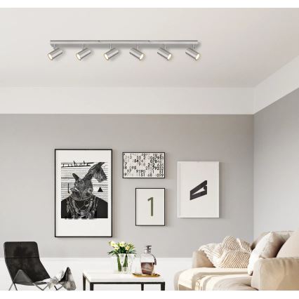 Globo - Φωτιστικό σποτ 6xGU10/35W/230V ματ χρώμιο