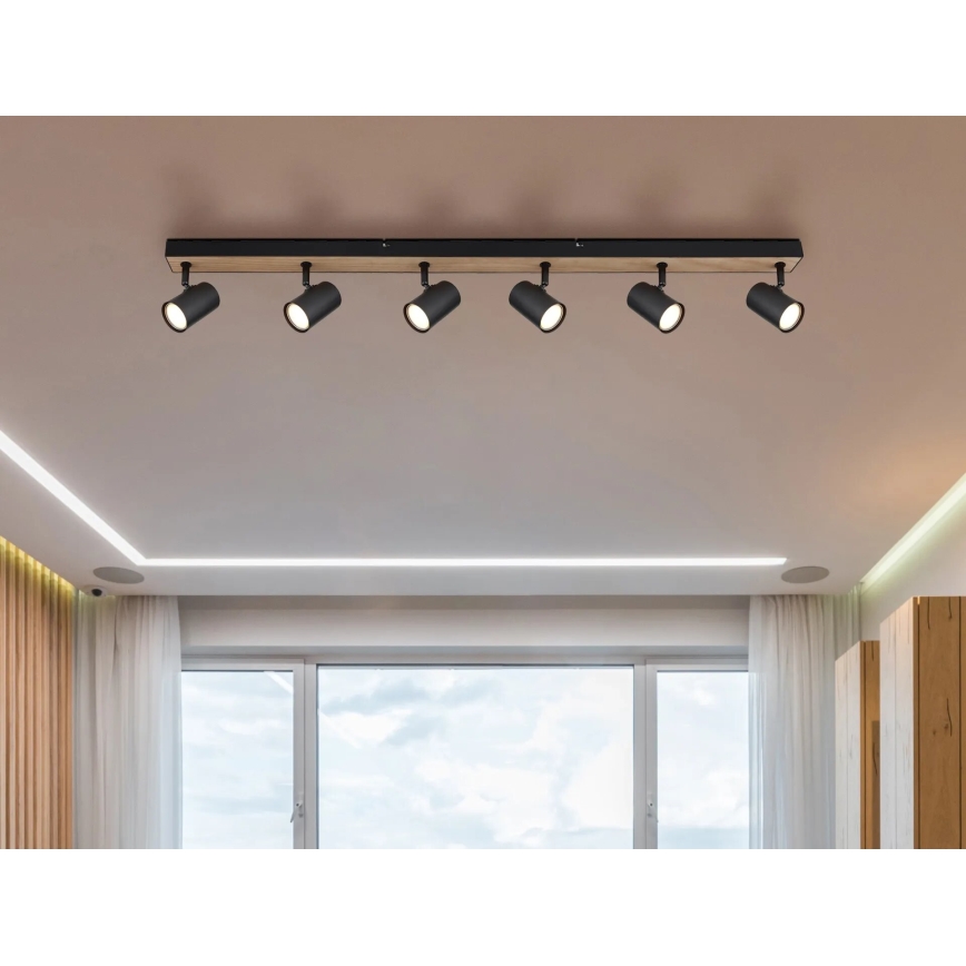 Globo - Φωτιστικό σποτ 6xGU10/35W/230V μαύρο/καφέ