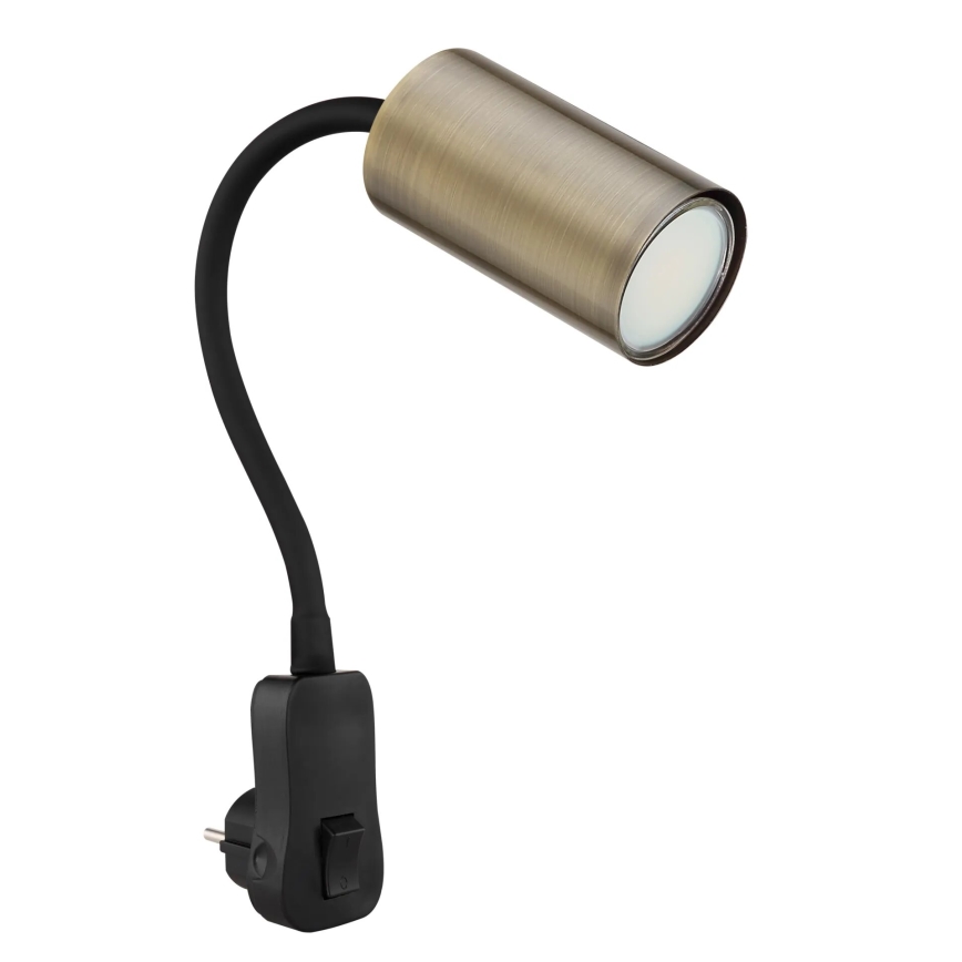 Globo - Σποτ πρίζας τοίχου 1xGU10/25W/230V μαύρο/ορείχαλκος