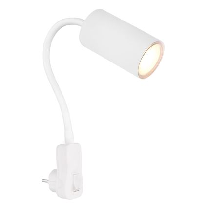 Globo - Επιτοίχιο σποτ με βύσμα 1xGU10/35W/230V λευκό