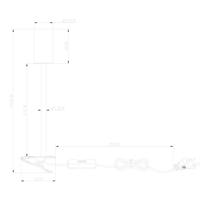 Globo - Ευέλικτο φωτιστικό με κλιπ 1xGU10/25W/230V μαύρο