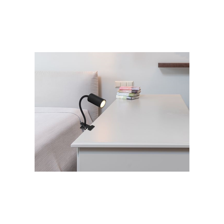 Globo - Εύκαμπτο φωτιστικό με κλιπ 1xGU10/25W/230V μαύρο