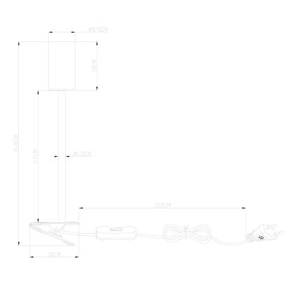 Globo - Εύκαμπτο φωτιστικό με κλιπ 1xGU10/25W/230V μαύρο