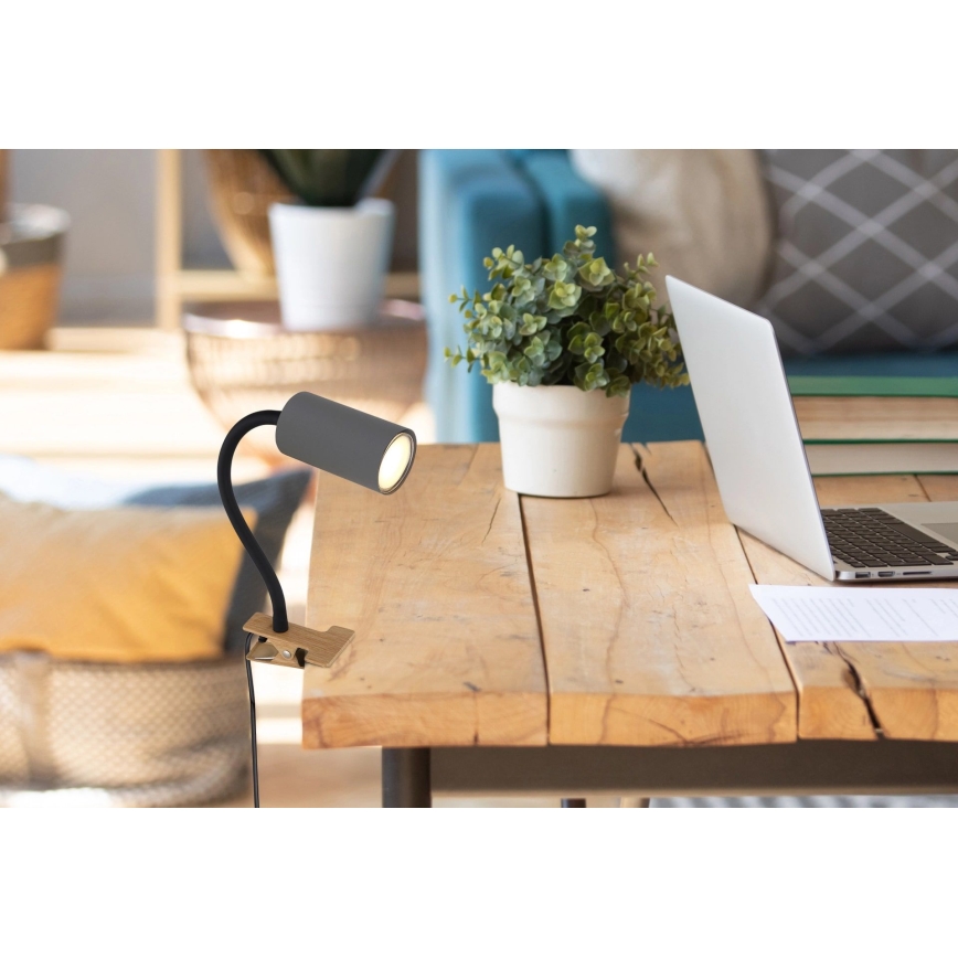 Globo - Ευέλικτο φωτιστικό με κλιπ 1xGU10/25W/230V γκρι/καφέ