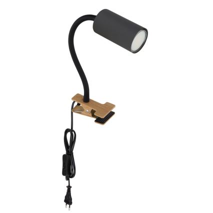 Globo - Εύκαμπτο φωτιστικό με κλιπ 1xGU10/25W/230V γκρι/καφέ
