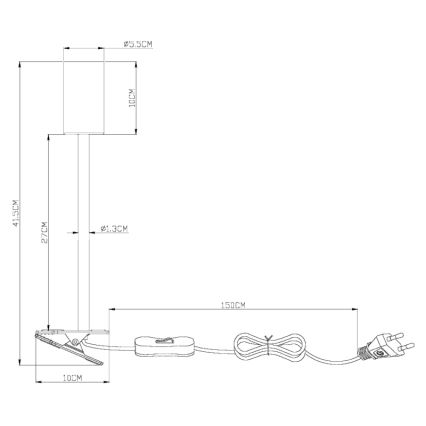Globo - Εύκαμπτο φωτιστικό με κλιπ 1xGU10/25W/230V γκρι/καφέ