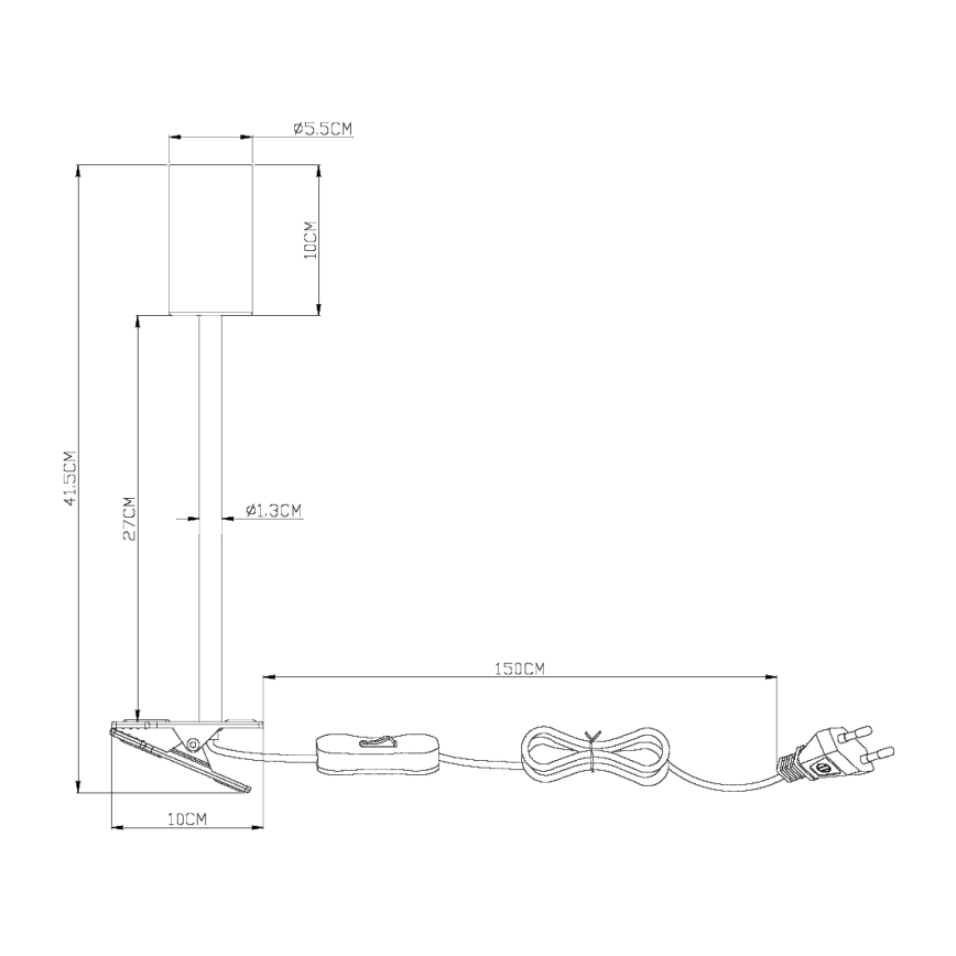 Globo - Εύκαμπτο φωτιστικό με κλιπ 1xGU10/25W/230V γκρι/καφέ