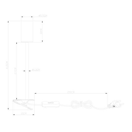 Globo - Εύκαμπτο φωτιστικό με κλιπ 1xGU10/25W/230V