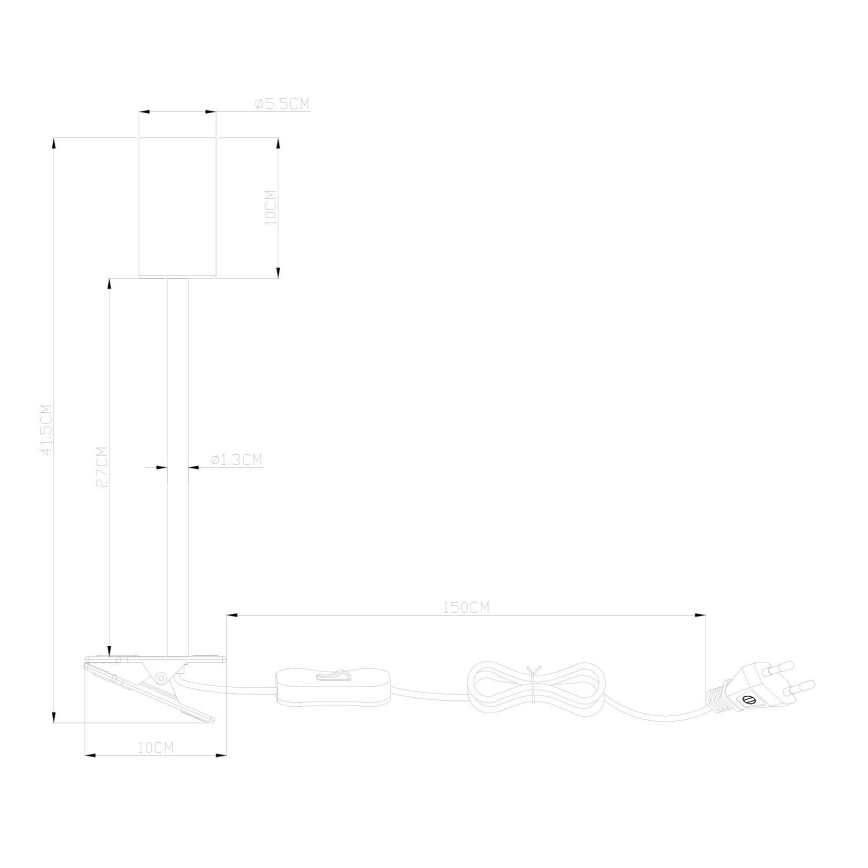 Globo - Εύκαμπτο φωτιστικό με κλιπ 1xGU10/25W/230V