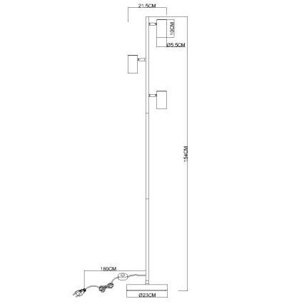 Globo - Επιδαπέδιο φωτιστικό 3xGU10/5W/230V γκρι