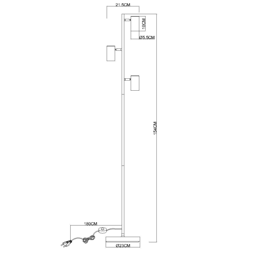 Globo - Επιδαπέδιο φωτιστικό 3xGU10/5W/230V γκρι