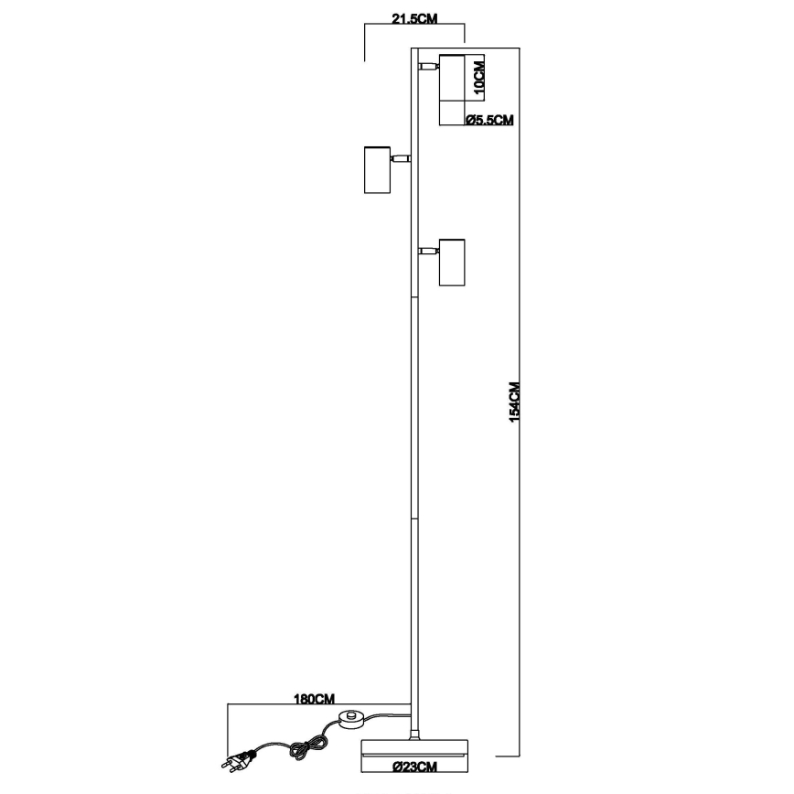 Globo - Φωτιστικό δαπέδου 3xGU10/5W/230V