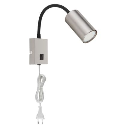 Globo - Εύκαμπτο φωτιστικό τοίχου 1xGU10/25W/230V μαύρο/ματ χρώμιο